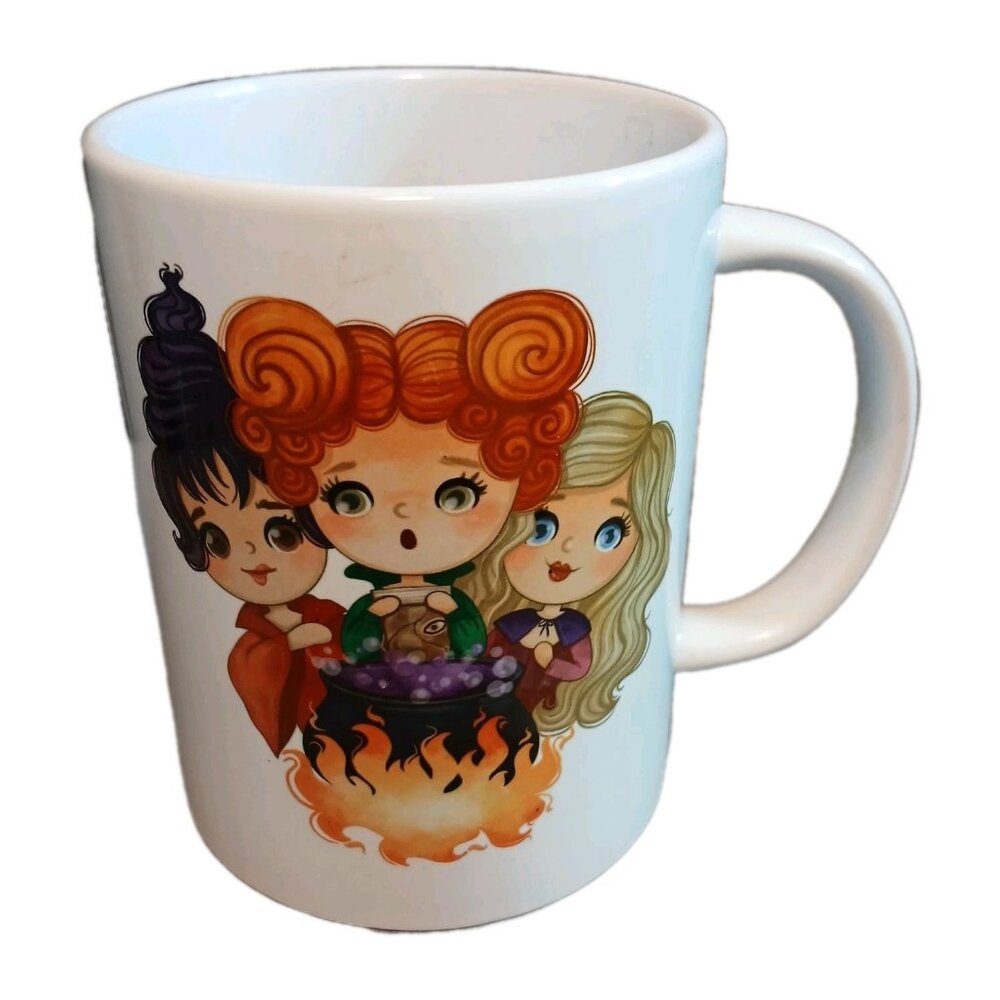 Circut Hocus Pocus Baby Witches Coffee Mug Tea Cup Ceramic 15 Ounce Preowned